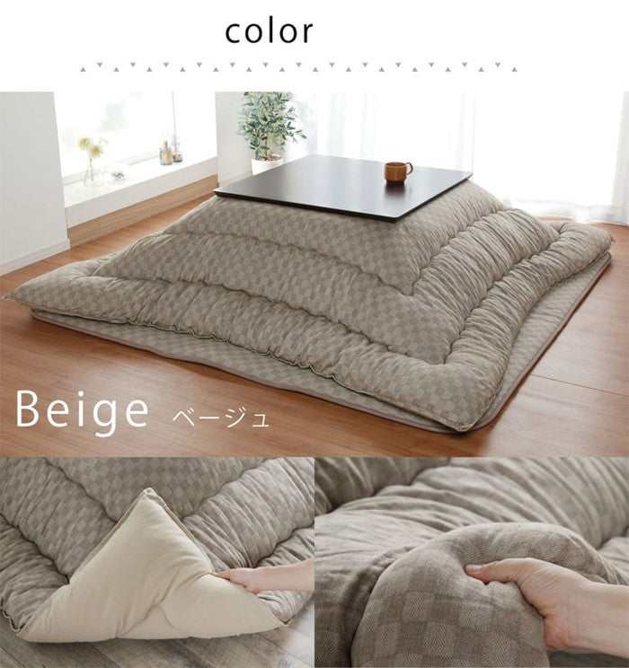 こたつ布団 単品 ふっくら 日本製 格子柄 シンプル 長方形 約205×345cm ベージュ ブラウン グレー ihk-1150940020503の画像