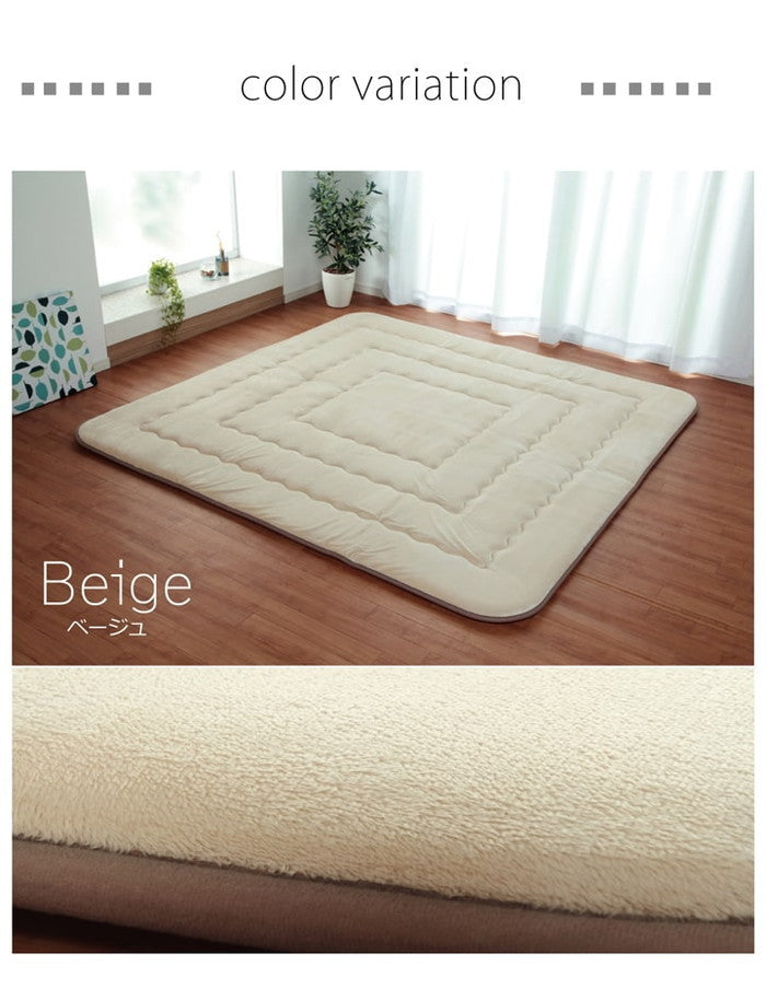 ラグマット ふっくら敷 国産固綿40mm使用 マイクロファイバー生地 フィーラF敷 約190×240cm ベージュ ブラウン ihk-1161700020909の画像