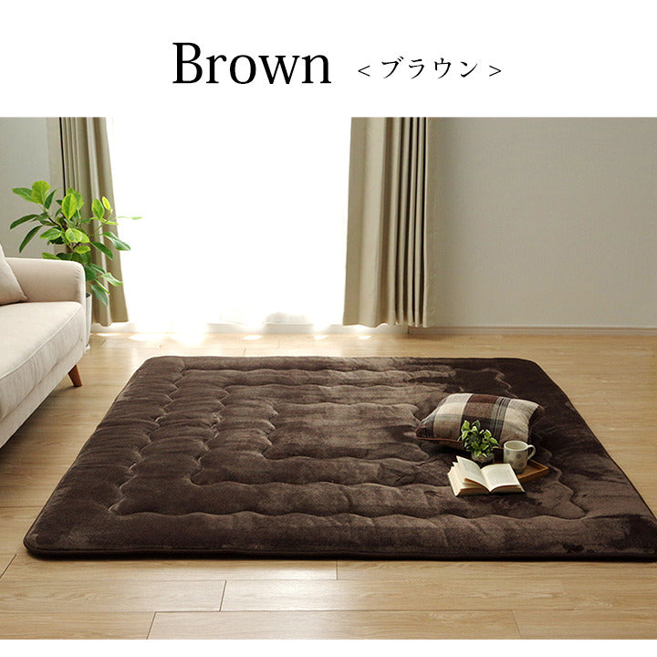 ラグ こたつ敷き布団 正方形 撥水 あったか仕様6層タイプ ベージュ 約190×190cm ベージュ ブラウン グリーン ihk-1161720020813の画像