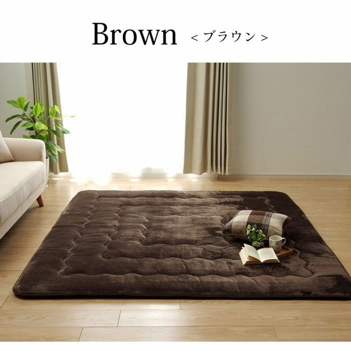 ラグ 撥水 厚手 こたつ敷き布団 長方形 あったか仕様6層タイプ ベージュ 約90×190cm ベージュ ブラウン グリーン ihk-1161720028902の画像