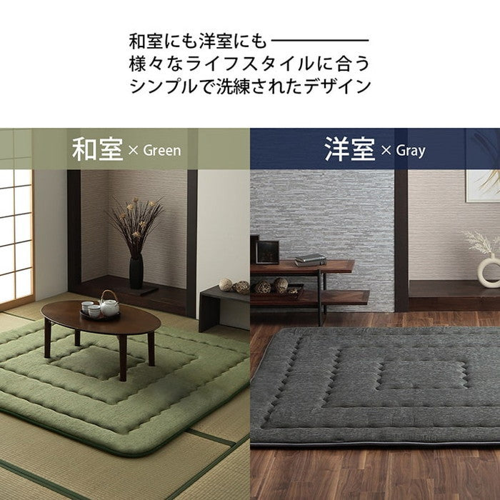 こたつ布団 正方形 撥水ラグ ふっくらタイプ 約190×190cm ベージュ ブラウン グリーン グレー ネイビー ihk-1161730020809の画像