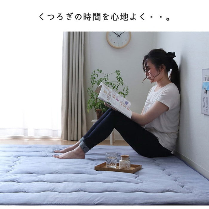 ラグ こたつ敷き布団 正方形 夏用 冷感6層タイプ 約190×190cm ブルー ihk-1161741040809の画像