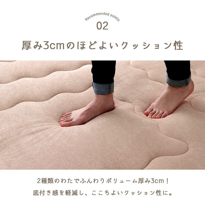 ラグ こたつ敷き布団 長方形 さらさらパイル仕様6層タイプ 約190×240cm ベージュ ネイビー ihk-1161751020909の画像