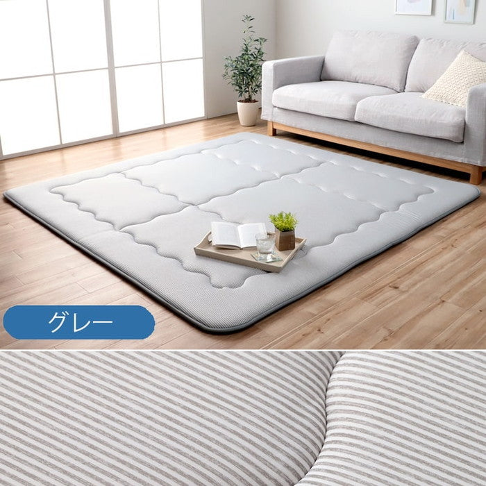 冷感 接触冷感 ひんやり カーペット ラグ 厚手 ボリューム 長方形 大きめ 約 3畳 190×260cm ブルー グレー ihk-1161760041013の画像