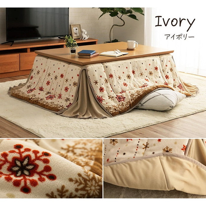 こたつ布団 おしゃれ 省スペース 長方形 ノルディック柄 電気代節 約 ふわふわ なめらか 約 180×220cm ブラウン アイボリー ihk-1170280061721の画像