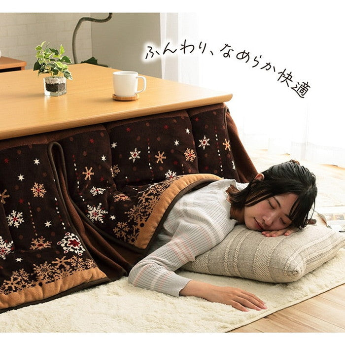 こたつ布団 おしゃれ 大判 省スペース 長方形 ノルディック柄 電気代節 約 ふわふわ なめらか 約 190×250cm ブラウン アイボリー ihk-1170280064621の画像