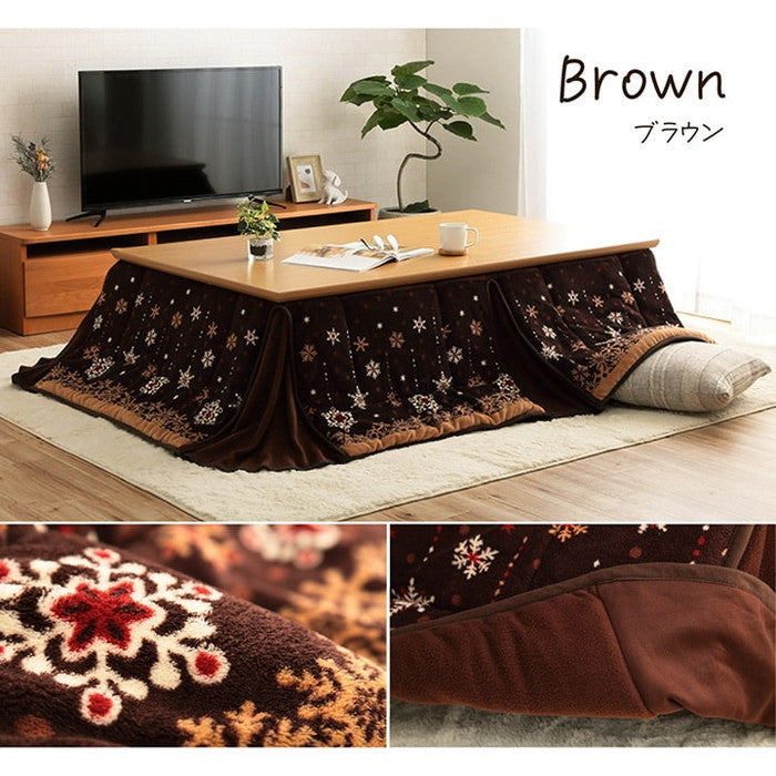 こたつ布団 おしゃれ 大判 省スペース 長方形 ノルディック柄 電気代節 約 ふわふわ なめらか 約 190×280cm ブラウン アイボリー ihk-1170280064721の画像