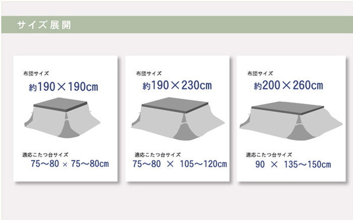 こたつ薄掛け布団 国内プリント 省スペース 単品 ナターシャNSK増量 約190×230cm 中綿増量タイプ ネイビー ihk-1170400191921の画像