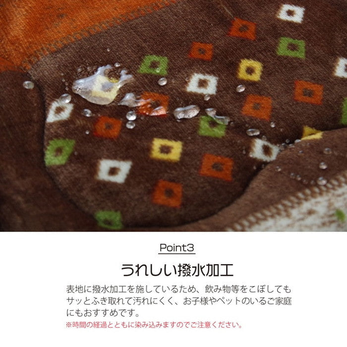 こたつ布団 長方形 吸湿発熱 撥水 ギャッベ柄 約190×240cm ネイビー レッド ihk-1171540190211の画像