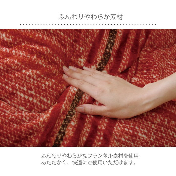 こたつ布団 正方形 洗える シンプル チェック柄 約190×190cm ブラウン レッド ihk-1171560060111の画像