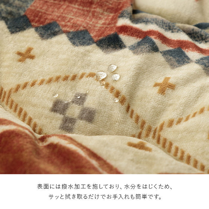 こたつ布団 単品 ギャベ柄 撥水 マルチ 長方形 約190×240cm ネイビー マルチ ihk-1172460190211の画像