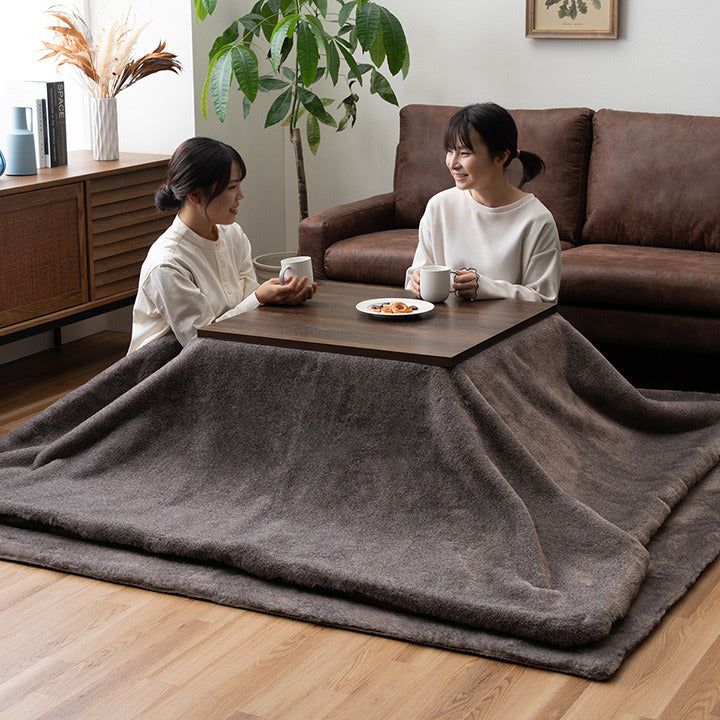 こたつ布団 長方形 フェイクファー 生地 フランネル 手洗い 無地 ココアブラウン 約190×240cm ココアブラウン ミルキーベージュ セピアブラウン ihk-1172891320211の画像