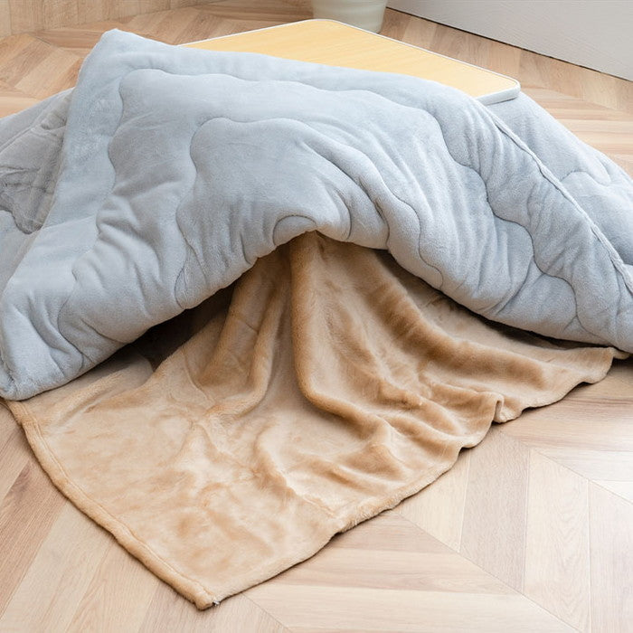 こたつ布団用 中掛け毛布 洗える 正方形 アクリル 約200×200cm ブラウン ihk-1181380062640の画像