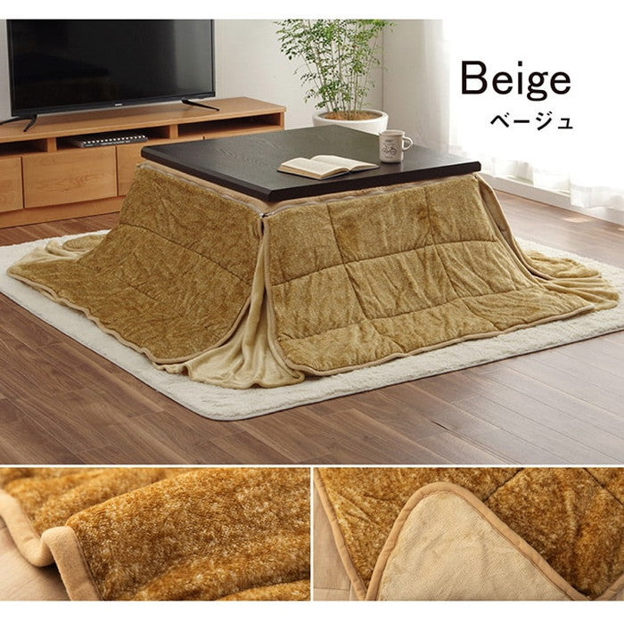 省スペース こたつ布団 正方形 無地 洗える 約200×200cm ベージュ ブラウン ihk-1181590022621の画像