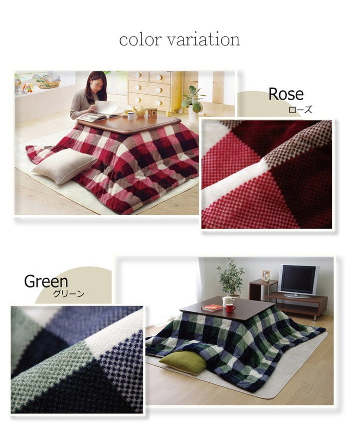 洗える こたつ布団 正方形単品 薄掛けタイプ ジャーナル 約190×240cm グリーン ローズ ihk-1181750120211の画像