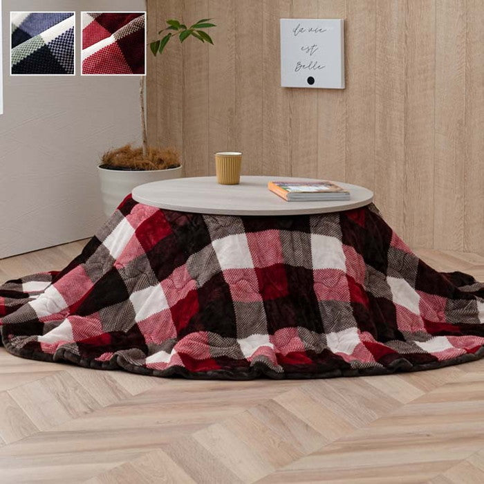 洗える こたつ布団 正方形単品 薄掛けタイプ ジャーナル 約220cm丸 グリーン ローズ ihk-1181750126711の画像