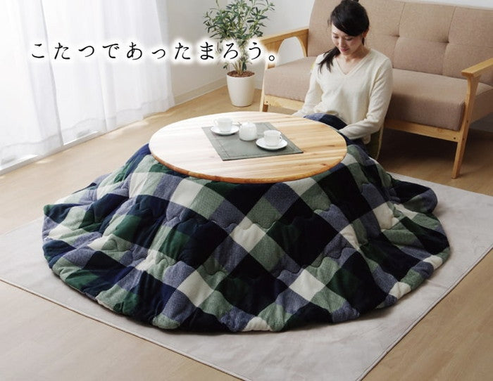 洗える こたつ布団 正方形単品 薄掛けタイプ ジャーナル 約220cm丸 グリーン ローズ ihk-1181750126711の画像