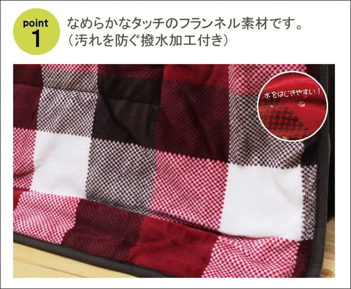 こたつ布団 長方形 ダイニング 用 高脚用 チェック柄 ジャーナル ハイタイプ 約225×265cm レッド ihk-1181750243230の画像