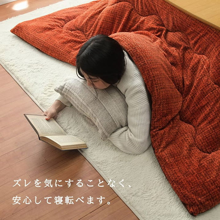 こたつ布団 正方形 ずれないひも付き無地調 約190×190cm ベージュ ブラウン グリーン グレー ネイビー オレンジ レッド ihk-1181770020111の画像