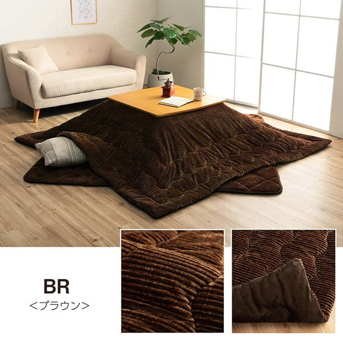 こたつ布団 正方形 無地 コーデュロイ調 抗菌防臭 約205×205cm ベージュ ブラウン グリーン グレー ネイビー オレンジ ihk-1181830020311の画像