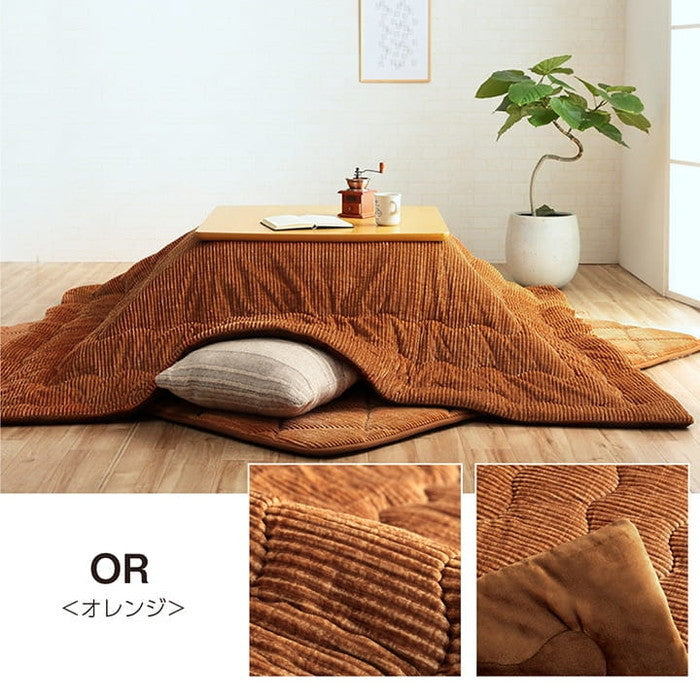 こたつ布団 正方形 無地 コーデュロイ調 抗菌防臭 約205×205cm ベージュ ブラウン グリーン グレー ネイビー オレンジ ihk-1181830020311の画像
