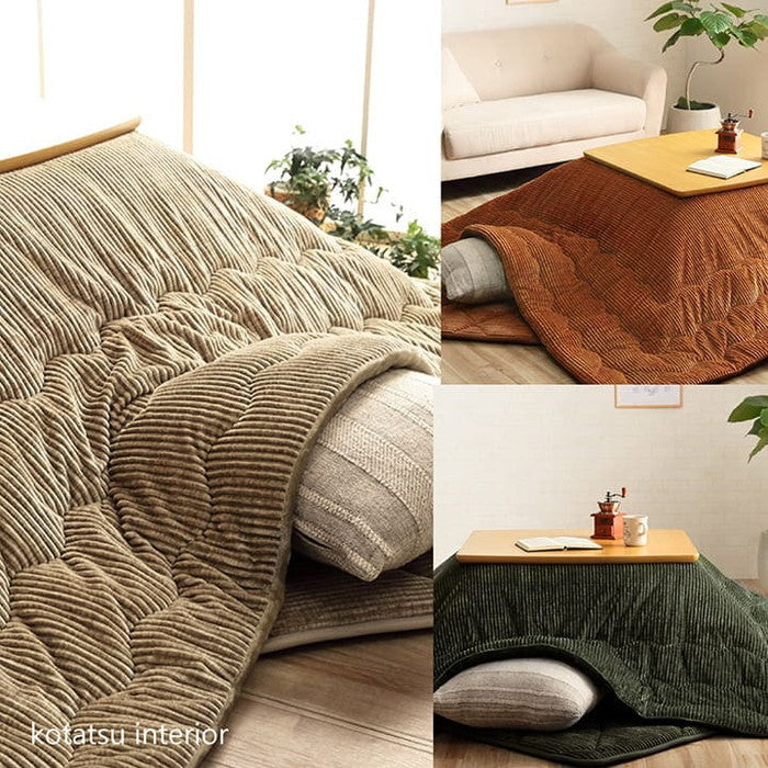 こたつ布団 長方形 無地 コーデュロイ調 抗菌防臭 約205×285cm ベージュ ブラウン グリーン グレー ネイビー オレンジ ihk-1181830020511の画像