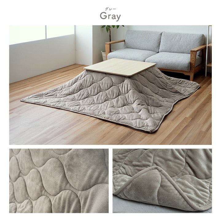 こたつ布団 長方形 フランネル 洗える 無地 のびる ハイタイプ ソファー用 グレー 約190×190cm グレー ihk-1182270132011の画像