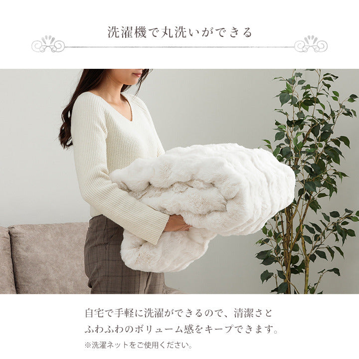 こたつ布団 長方形 こたつ掛布団 こたつ掛け毛布 洗える おしゃれ かわいい コタツ布団 白 フェイクファー フランネル 省エネ 韓国インテリア 海外風 新生活 北欧 姫系 ふわふわ アイボリー 約180×220cm アイボリー ihk-1182280141711の画像