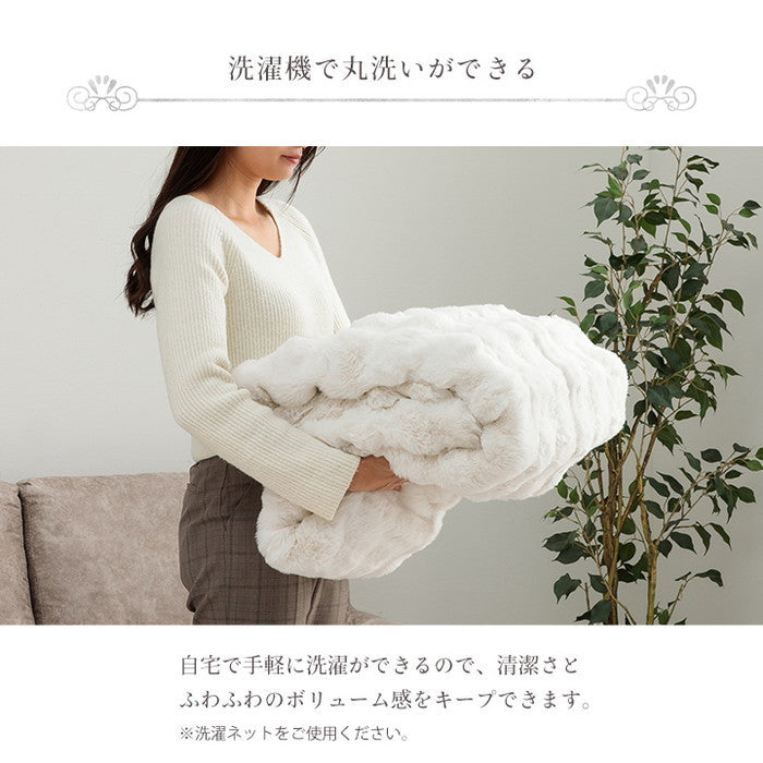 こたつ布団 楕円形 こたつ掛布団 こたつ掛け毛布 洗える おしゃれ かわいい コタツ布団 白 フェイクファー フランネル 省エネ 韓国インテリア 海外風 新生活 北欧 姫系 ふわふわ アイボリー 約185×225cm楕円 アイボリー ihk-1182280142411の画像