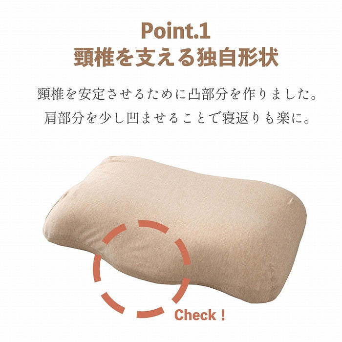 やすらぐ 首 カバー付き 整骨院長監修 低反発枕 肩こり ストレートネック 頸椎サポート 首サポート 約31×51cm ihk-1194110372416の画像