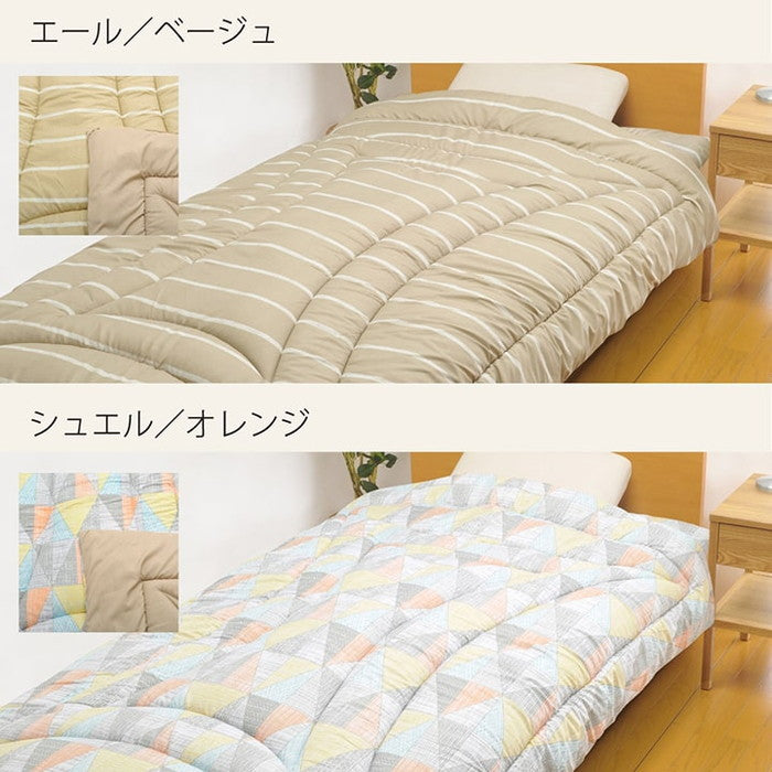 寝具 洗える 掛け布団 東レマッシュロン綿 軽量 かさ高 色柄選べる 日本製 シングルロング 約150×210cm エール エスプリ カリン ジェード シュエル タイル ボーダーブルー ボーダーブラウン ポタリー 枝 ihk-1200620023502の画像