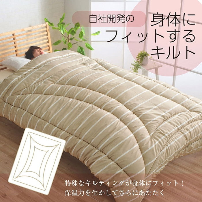 寝具 洗える 掛け布団 東レマッシュロン綿 軽量 かさ高 色柄選べる 日本製 シングルロング 約150×210cm エール エスプリ カリン ジェード シュエル タイル ボーダーブルー ボーダーブラウン ポタリー 枝 ihk-1200620023502の画像