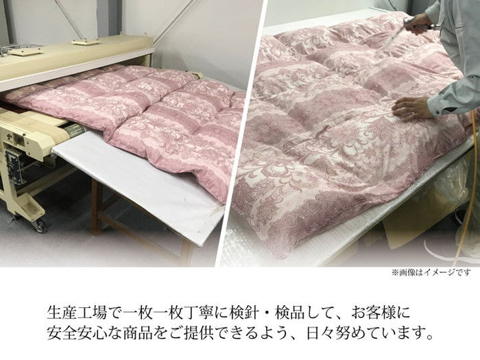 寝具 羽毛 掛け布団 日本製 抗菌防臭 防ダニ アレルプラス加工 立体キルト ダウンパワー370 ホワイトダックダウン90％ シングルロング 150×210cm ブルー ピンク ihk-1202471043502の画像