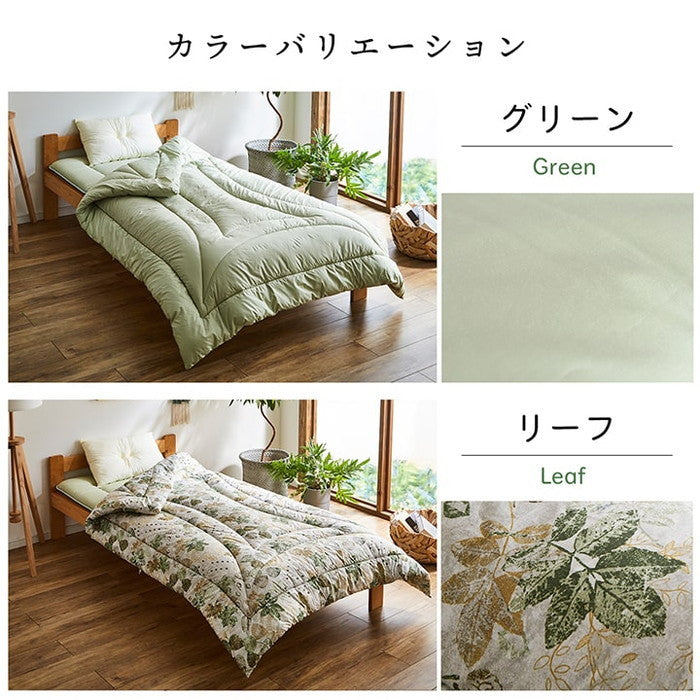 掛け布団 セミダブルロング 寝具 無地 ヒバエッセンス使用 i森の眠り 約170×210cm グリーン リーフ ihk-1202770122702