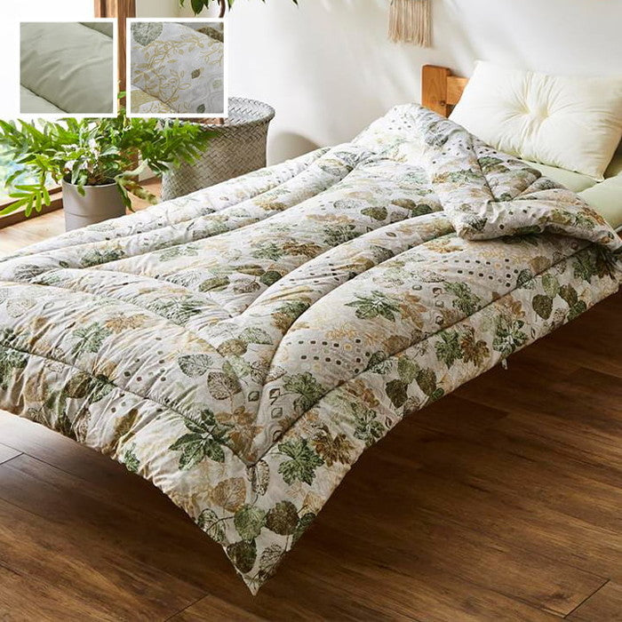 掛け布団 シングルロング 寝具 無地 ヒバエッセンス使用 i森の眠り 約150×210cm グリーン リーフ ihk-1202770123502の画像