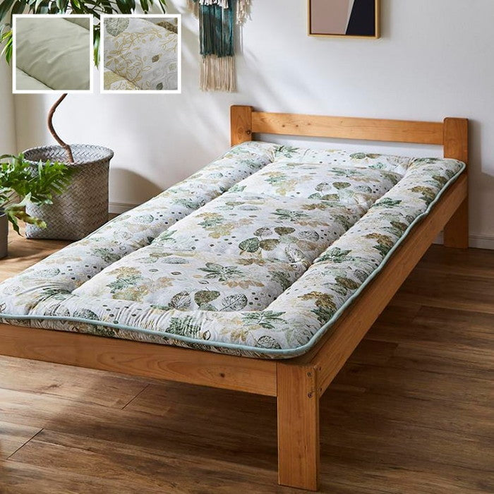 敷き布団 シングルロング 寝具 無地 ヒバエッセンス使用 i森の眠り 約100×210cm グリーン リーフ ihk-1202770126202の画像