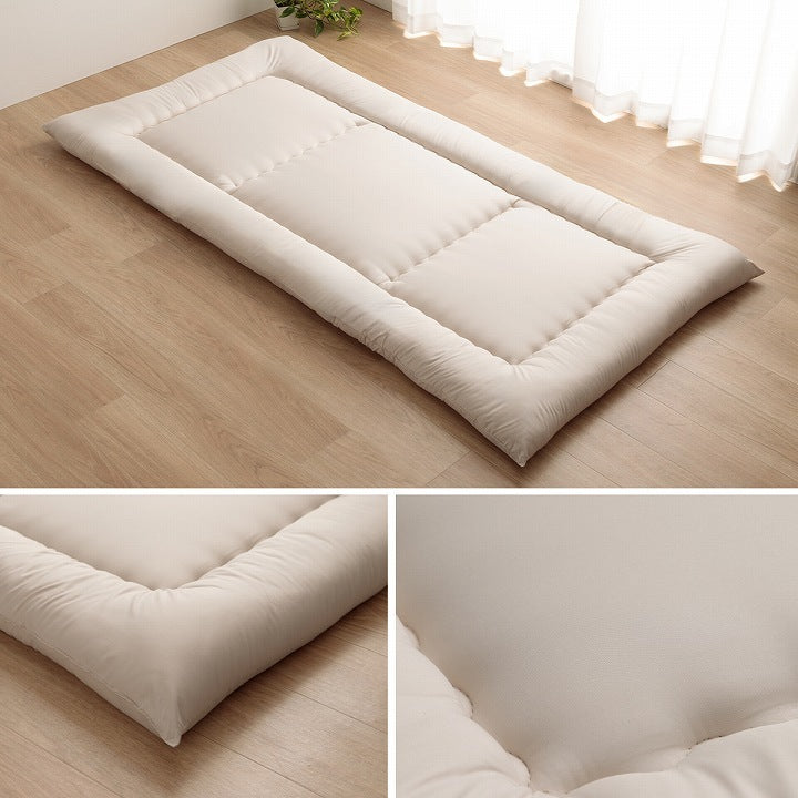 敷布団 セミダブル 防ダニ ふとん ウール 国産 ヌード アイボリー 羊毛 約120×210cm セミダブルロング アイボリー ihk-1202910025105の画像