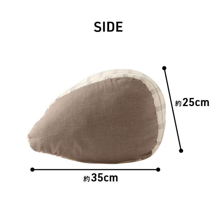 クッション 寄りかかり 日本製 オーガニックコットン 綿100% チェック 洗える 背もたれ 約60×35×25cm ベージュ ピンク ihk-1210140021001の画像