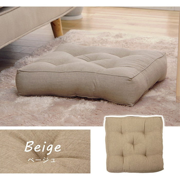 クッション 四角 厚い 持ち運び 日本製 オーガニックコットン 綿100% 無地 洗える 座布団 約40×40cm ベージュ ブルー グリーン ピンク イエロー ihk-1210250021801の画像