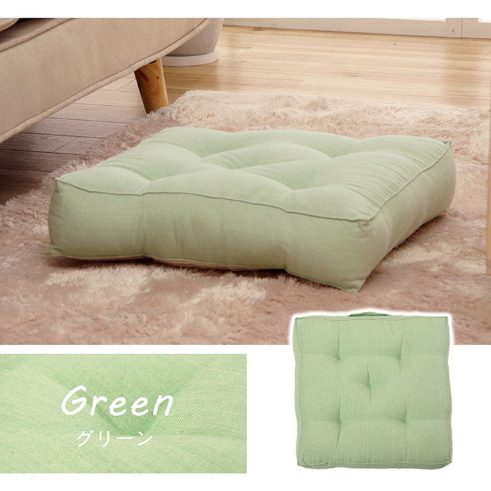 クッション 四角 厚い 持ち運び 日本製 オーガニックコットン 綿100% 無地 洗える 座布団 約40×40cm ベージュ ブルー グリーン ピンク イエロー ihk-1210250021801の画像