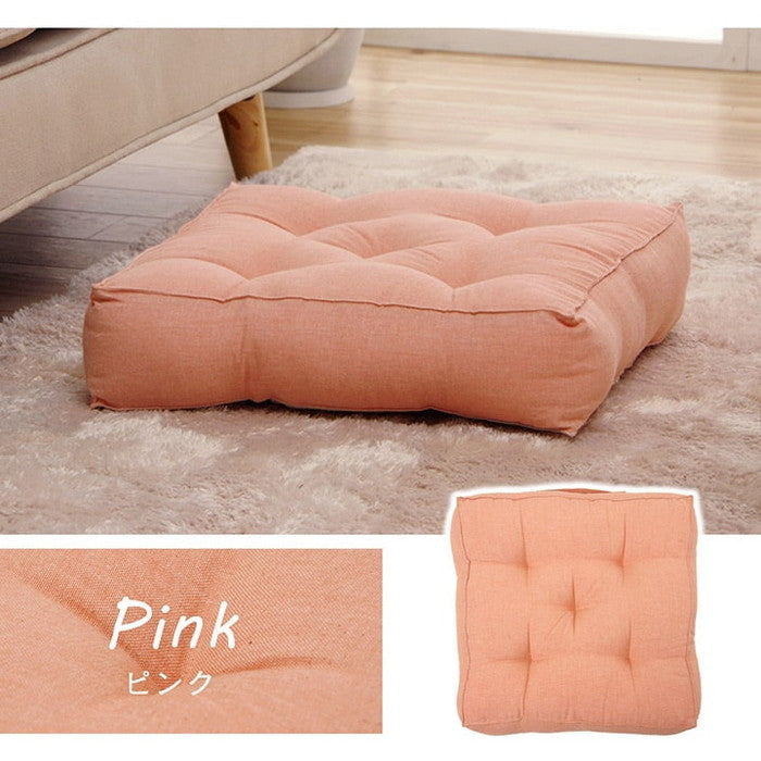 クッション 四角 厚い 持ち運び 日本製 オーガニックコットン 綿100% 無地 洗える 座布団 約40×40cm ベージュ ブルー グリーン ピンク イエロー ihk-1210250021801の画像