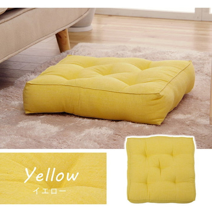 クッション 四角 厚い 持ち運び 日本製 オーガニックコットン 綿100% 無地 洗える 座布団 約40×40cm ベージュ ブルー グリーン ピンク イエロー ihk-1210250021801の画像