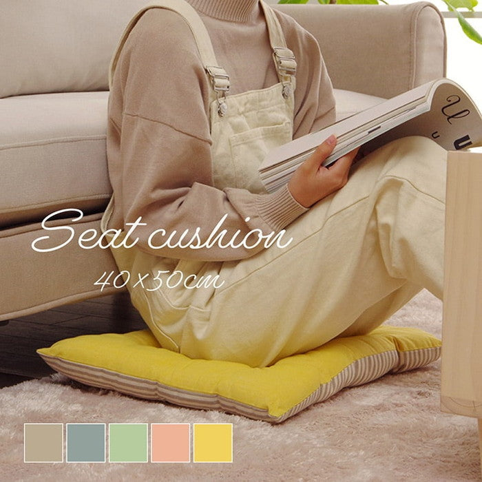 クッション シート リビング 日本製 オーガニックコットン 綿100% 無地 洗える 約40×50cm ベージュ ブルー グリーン ピンク イエロー ihk-1210250022001の画像