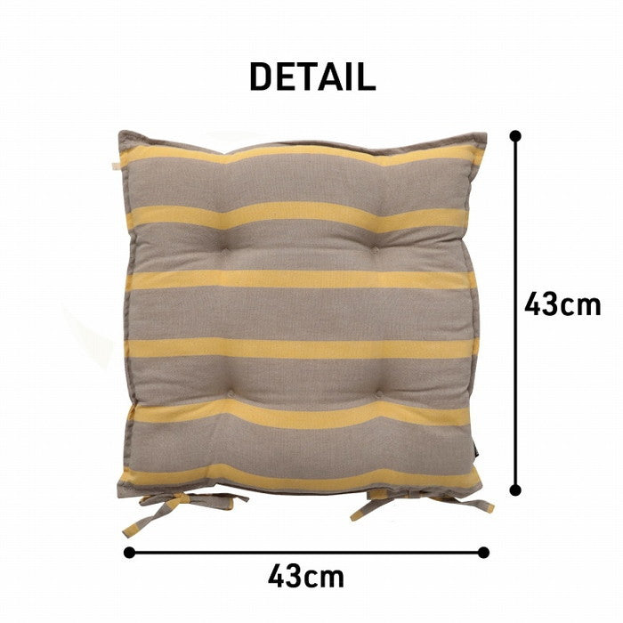 クッション シート 椅子 日本製 オーガニックコットン 綿100% ボーダー 洗える 約43×43cm グレー ネイビー ihk-1210980130201の画像