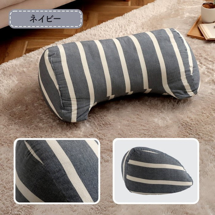 クッション 寄りかかり 日本製 オーガニックコットン 綿100% ボーダー 洗える 背もたれ 約60×35×25cm グレー ネイビー ihk-1210980131001の画像