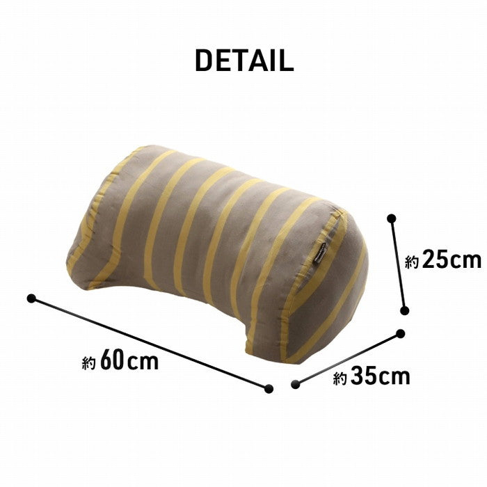 クッション 寄りかかり 日本製 オーガニックコットン 綿100% ボーダー 洗える 背もたれ 約60×35×25cm グレー ネイビー ihk-1210980131001の画像