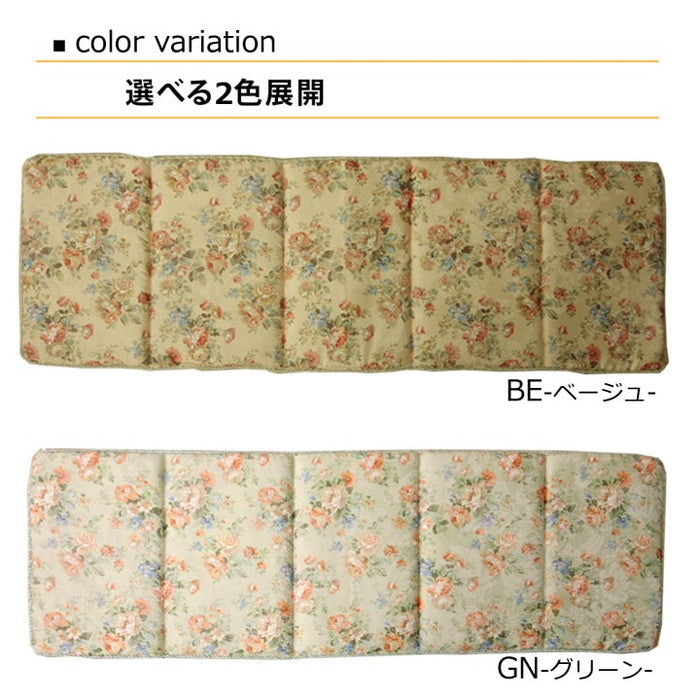 クッション リビング フリーシート エレガンス 花柄 モニエール 約48×136cm ベージュ ブルー ihk-1211090020501の画像