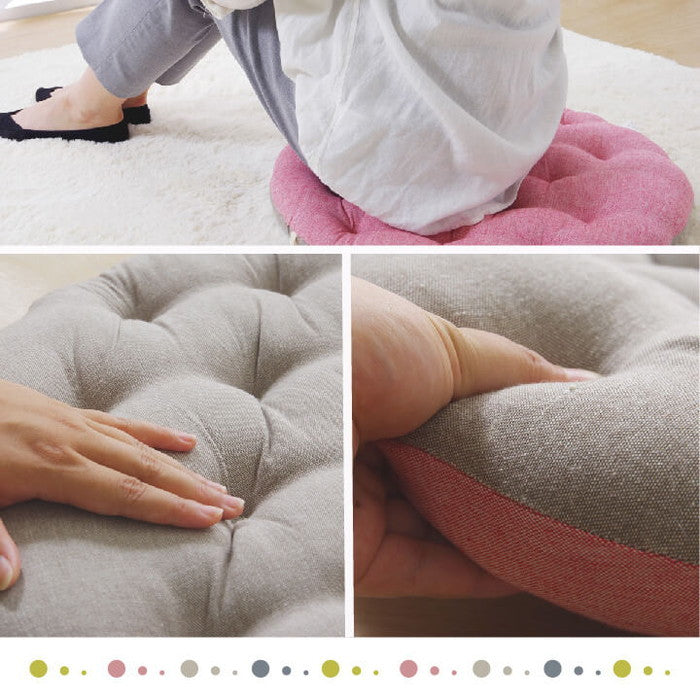 クッション フロア 綿100% 無地 シンプル ルージュ 約53cm丸 ブラウン ネイビー ihk-1211290064601の画像