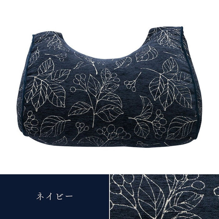 クッション 寄りかかり 日本製 洗える 背もたれ ボタニカル 約55×35×25cm アイボリー ネイビー ihk-1211790141001の画像