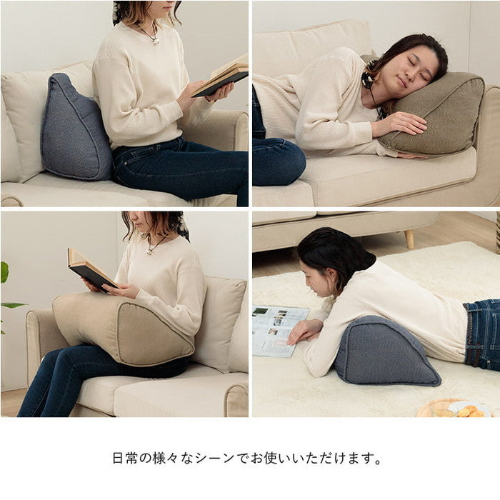 クッション よりかかる セアテ くつろぐ 無地 国産 約55×35cm ベージュ ブラウン ネイビー ihk-1211810021001の画像